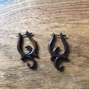 COPY - Wood Tribal Earrings
